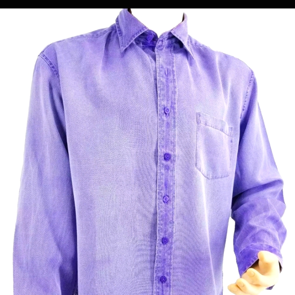 Mens Purple Silk blend Shirt sz Med